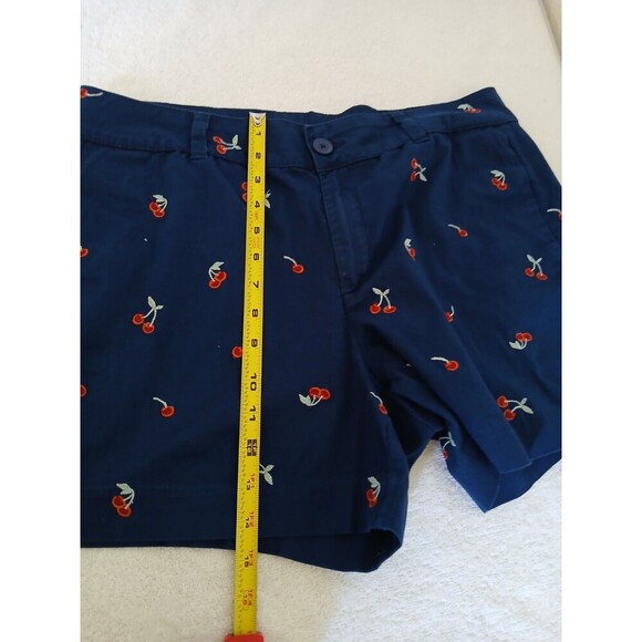 St John's Bay Preppy Shorts 12 Embroidered Cherries Front Pockets Blue & Red - Picture 4 of 13